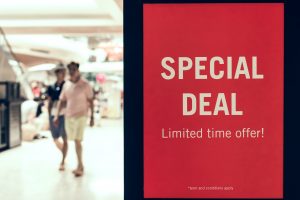 Advertising for a special deal